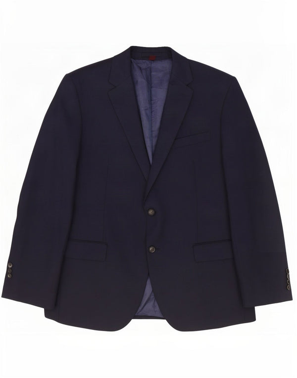 Jachetă pentru bărbați Marks & Spencer, cu 2 nasturi, UK 44 2XL, albastru bleumarin, lână nouă