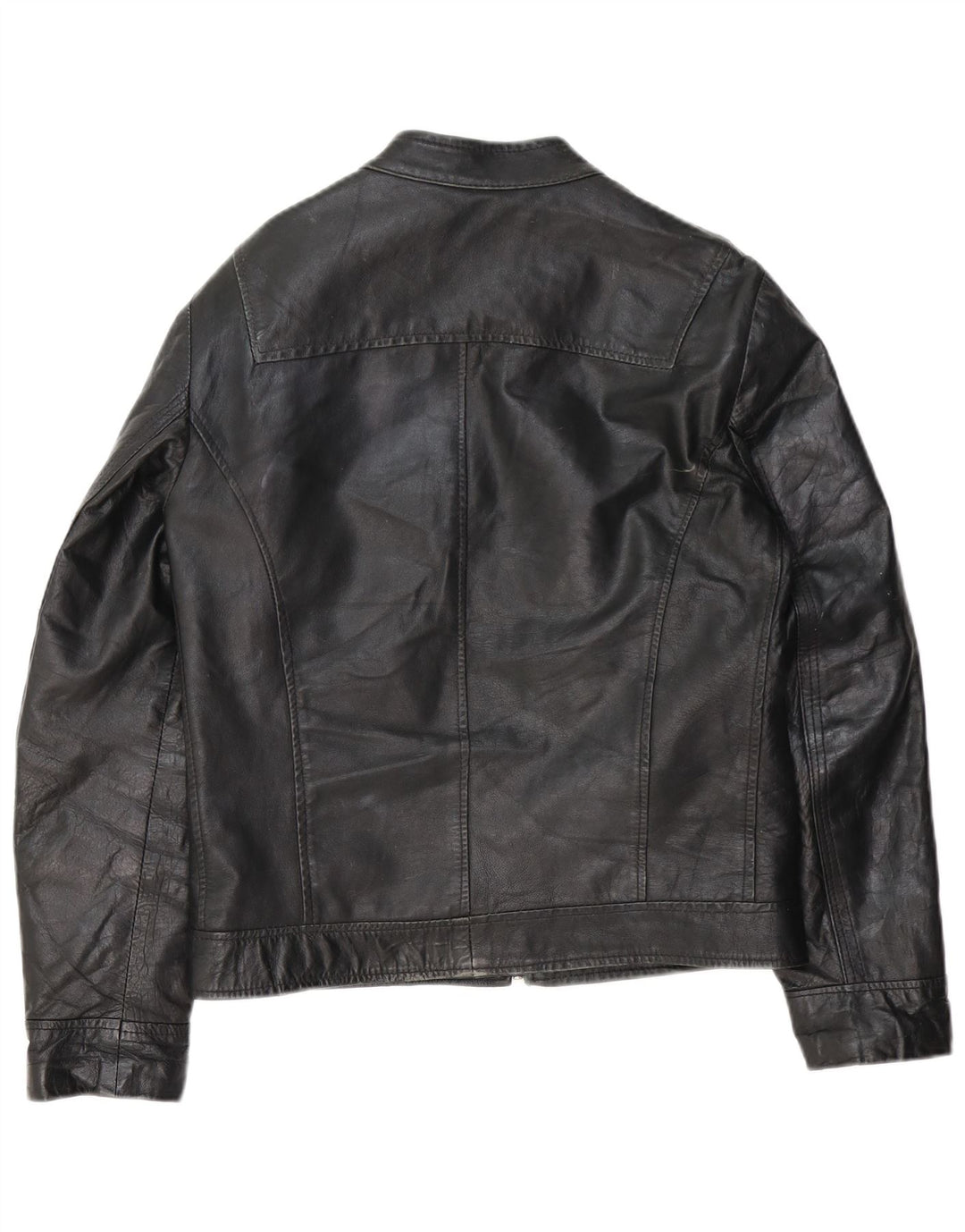 Jachetă de piele vintage pentru bărbați UK 38 Medium Black Leather