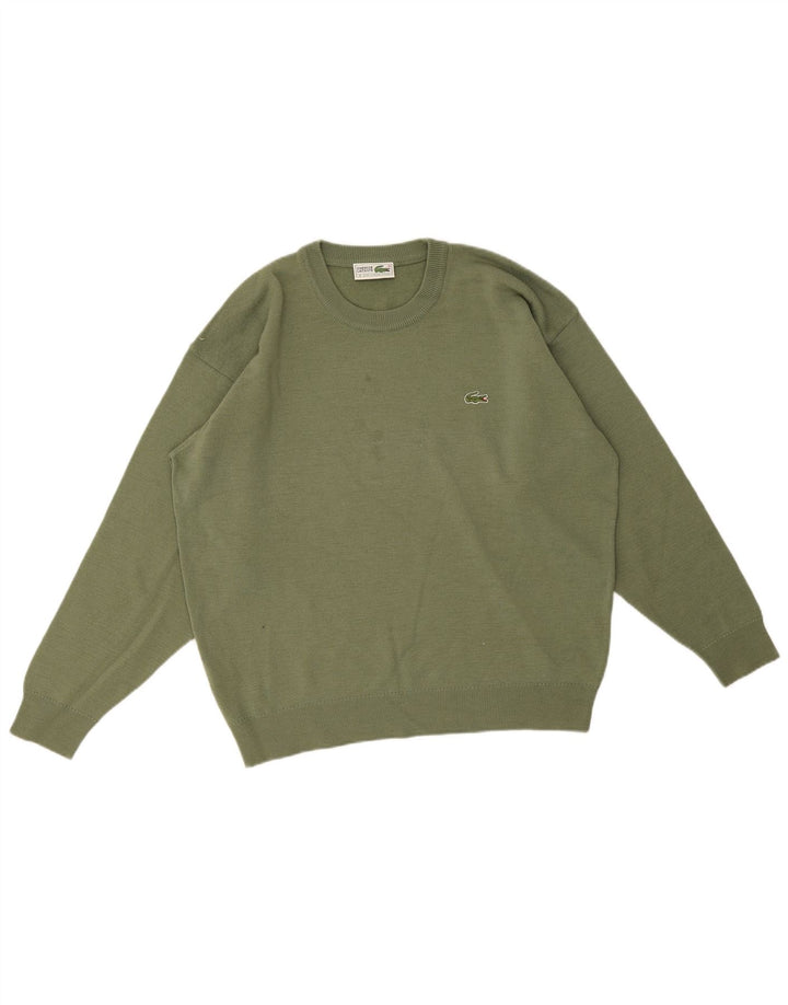 Pulover pentru bărbați Lacoste cu decolteu rotund Mărimea 6 XL Lână verde