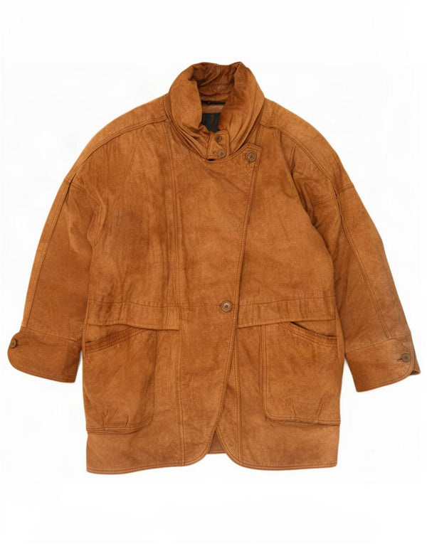 Palton de piele supradimensionat pentru femei Montes UK 18 XL maro