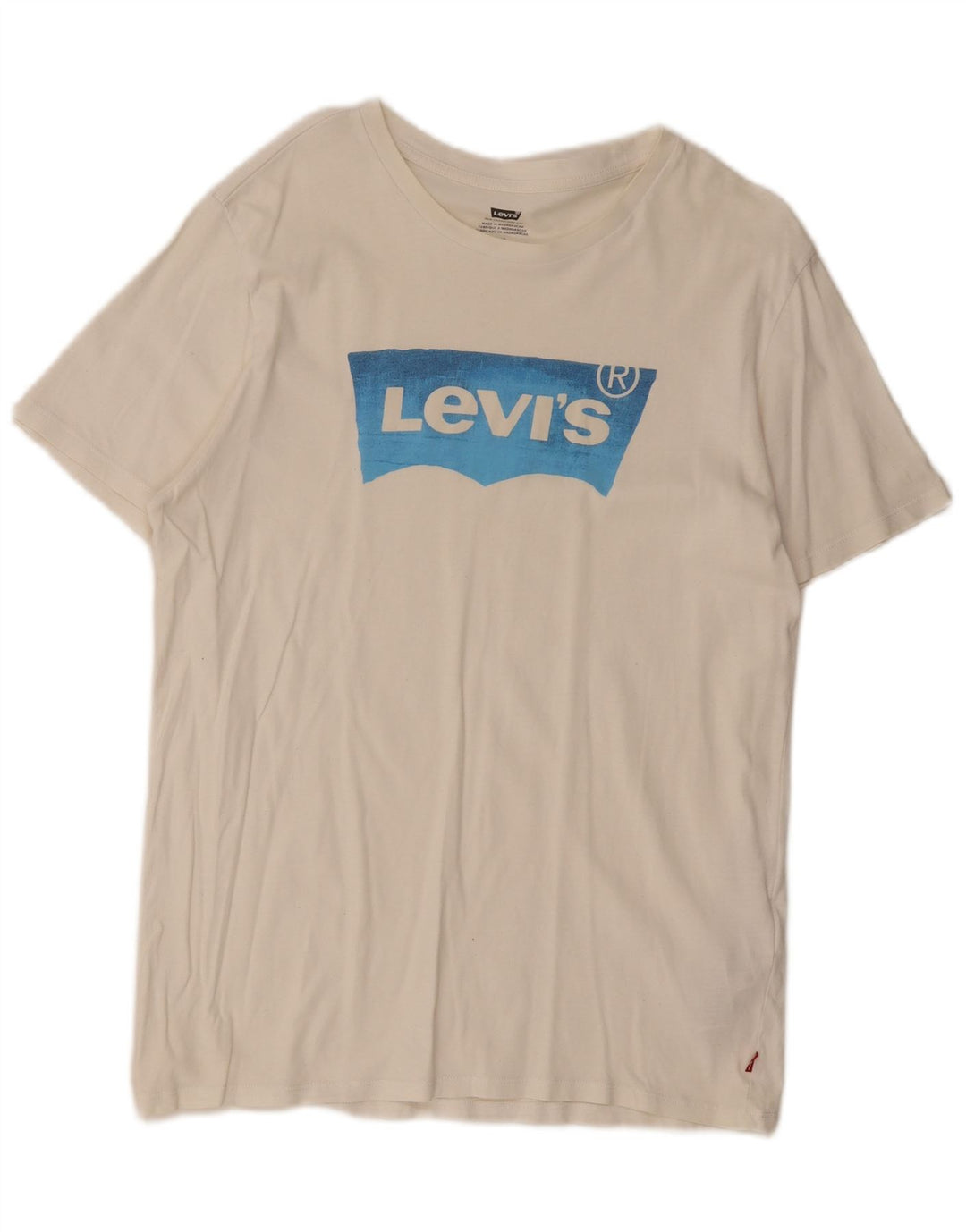 Tricou grafic Levi's pentru bărbați Top mare din bumbac alb