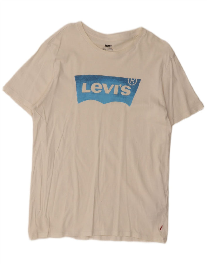 Tricou grafic Levi's pentru bărbați Top mare din bumbac alb