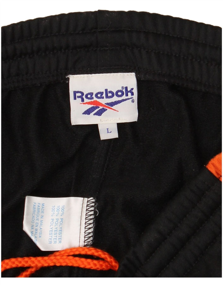 Pantaloni de trening pentru bărbați Reebok, mari, negru, poliester color bloc