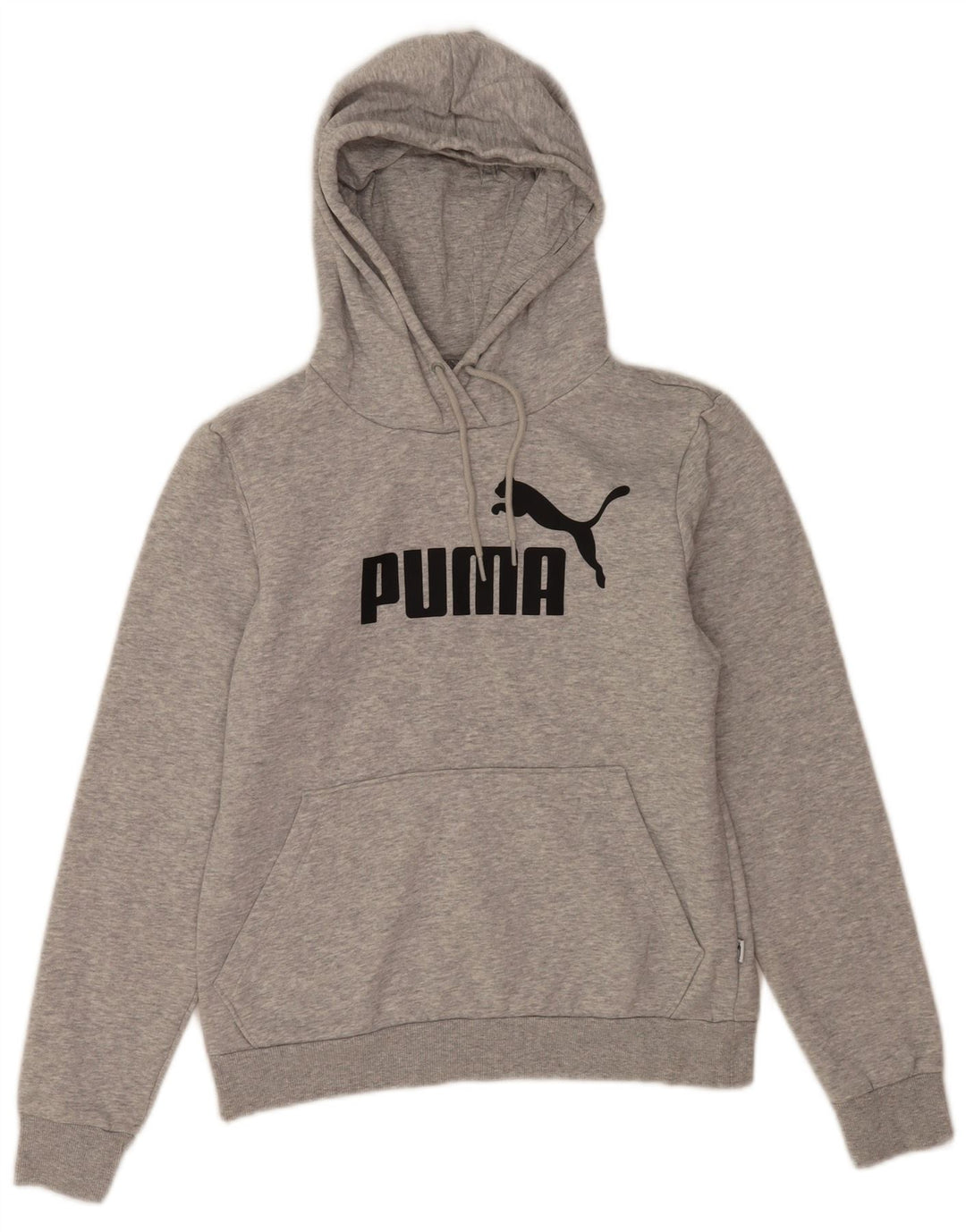 Pulover cu glugă grafic Puma pentru femei UK 12, poliester cu pături gri mediu
