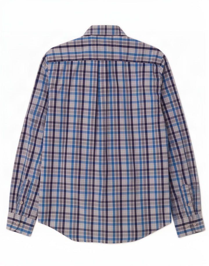 Cămașă pentru bărbați Tommy Hilfiger, bumbac cu carouri albastre mici