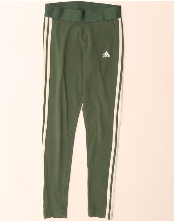 Leggings pentru femei Adidas UK 8/10 mic verde bumbac