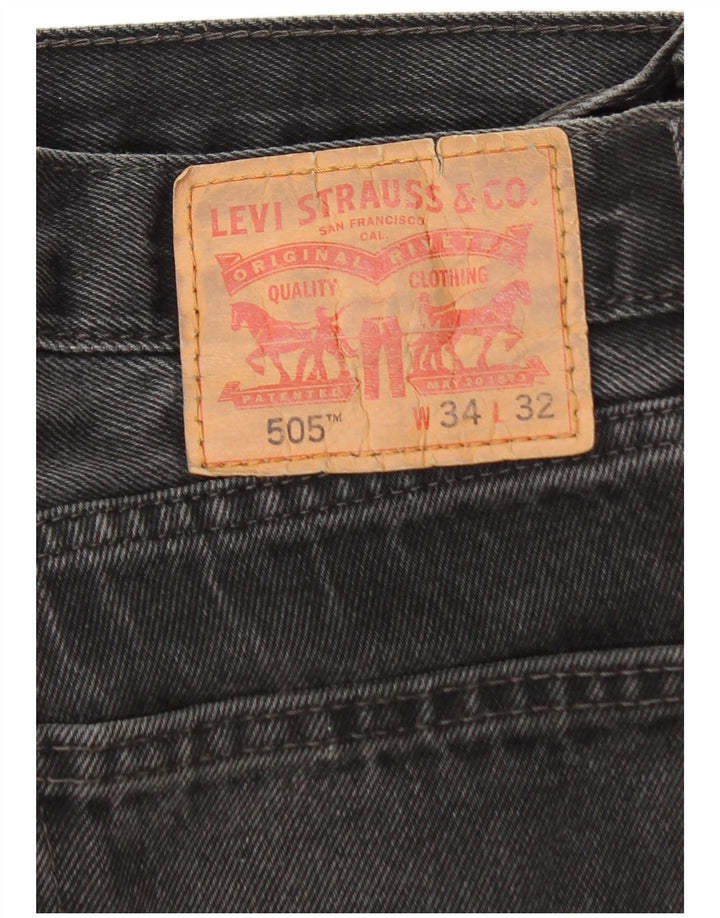 Blugi drepti pentru bărbați Levi's 505 W34 L32 bumbac gri