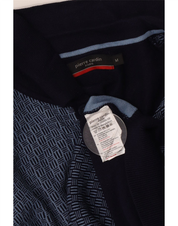 Cămașă din tricot cu mânecă scurtă pentru bărbați Pierre Cardin, albastru marin mediu geometric