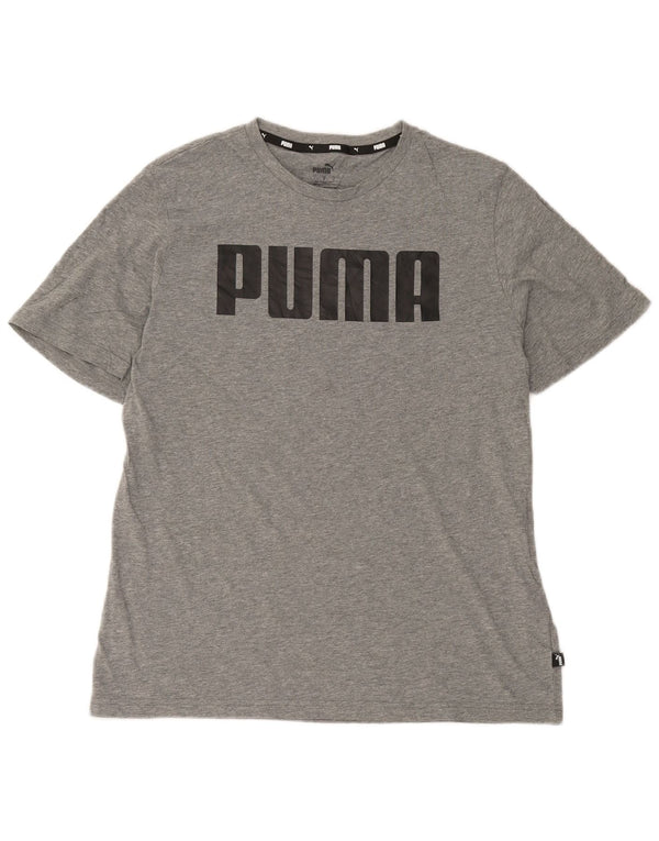 Puma Mens Graphic T-Shirt Top Large Grey Cotton