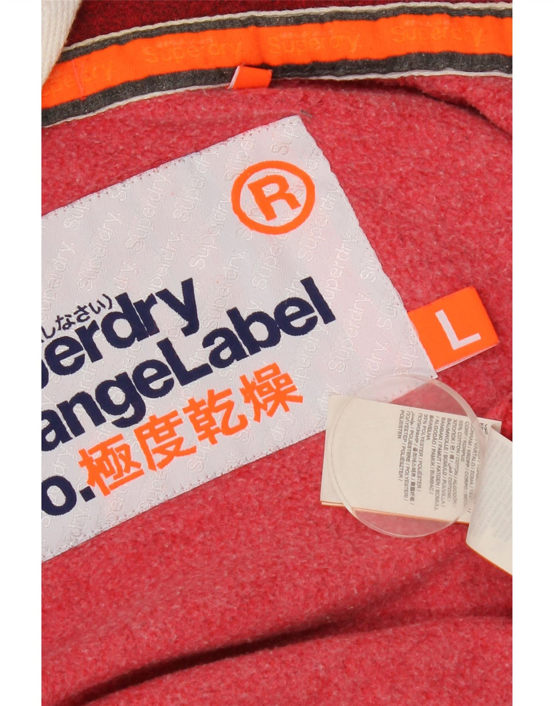 Pulover Superdry pentru bărbați, cu fermoar, bumbac roșu mare