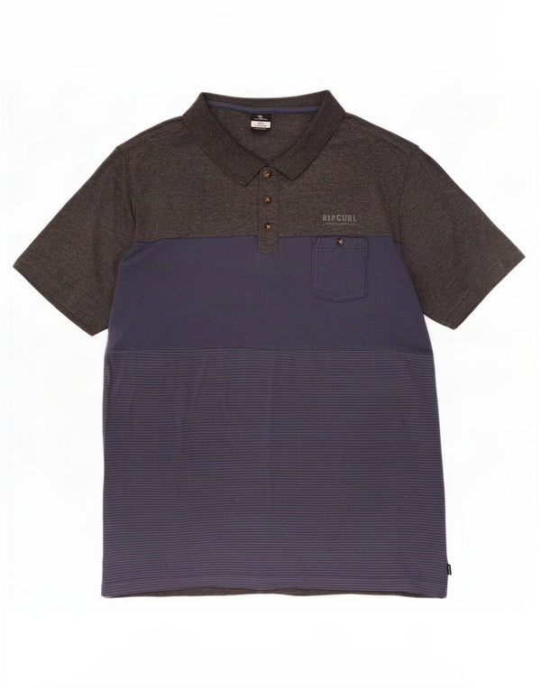 Tricou polo Rip Curl pentru bărbați, cu ajustare standard, 3XL, bumbac color bloc, gri