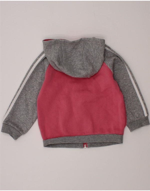 Pulover cu glugă cu fermoar Adidas pentru fetițe, 12-18 luni, bumbac color bloc roz