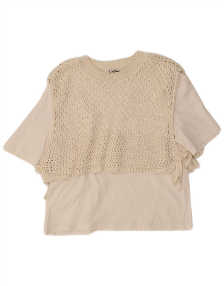 Bluză pentru femei Zara UK 12 Medium White