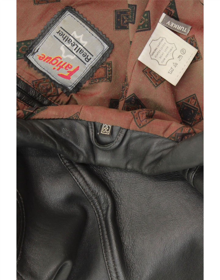 FATIGUE Jachetă de piele pentru bărbați UK 38 Medium Black Leather