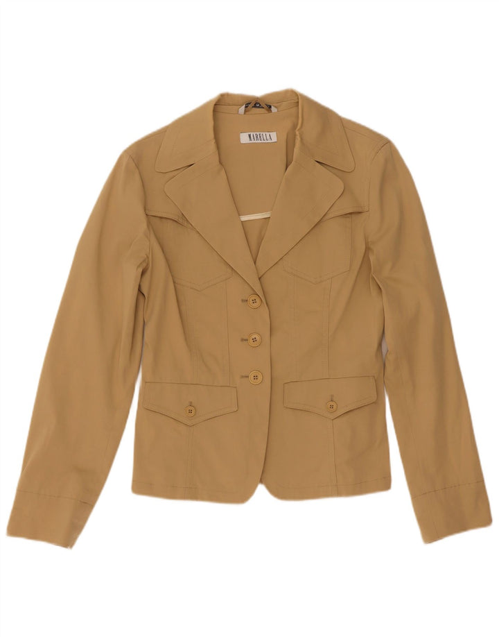 Jachetă Blazer pentru femei Marella cu 3 nasturi UK 6 XS bumbac bej