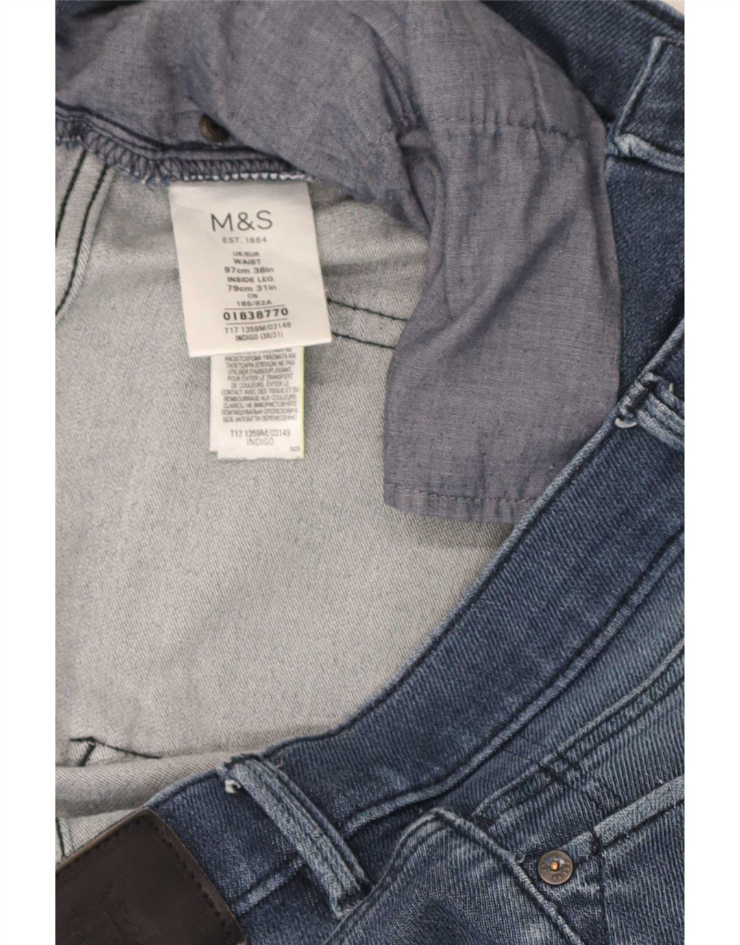 Blugi drepti pentru femei Marks & Spencer W38 L31 Bumbac albastru