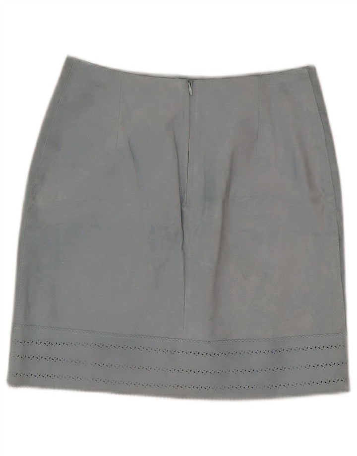 Fusta din piele vintage pentru femei IT 42 Medium W27 Piele albastra