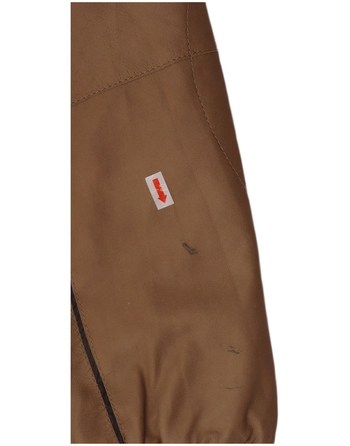 Bomber din piele pentru bărbați Mabrun IT 54 2XL din piele maro