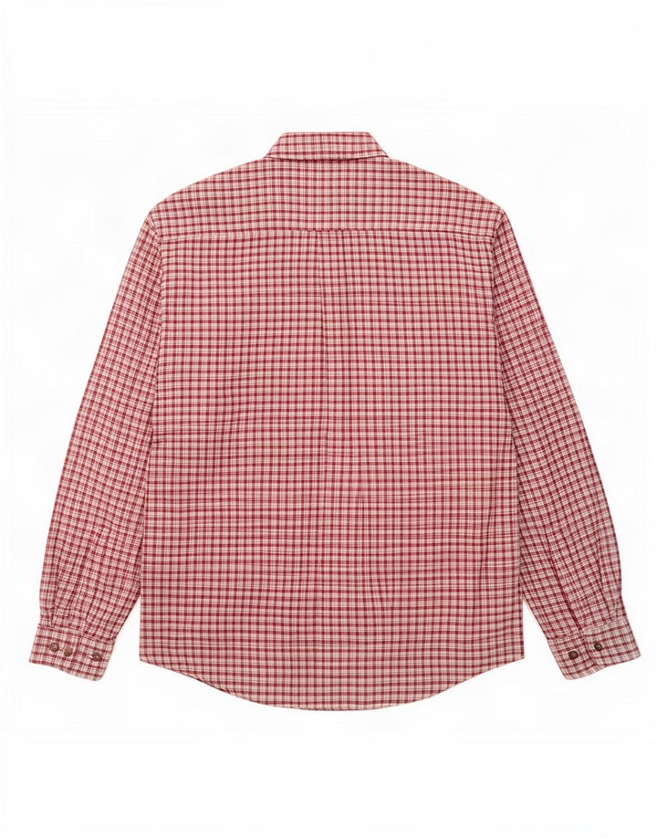 Cămașă Vintage pentru bărbați din flanel XL bordeaux cu carouri
