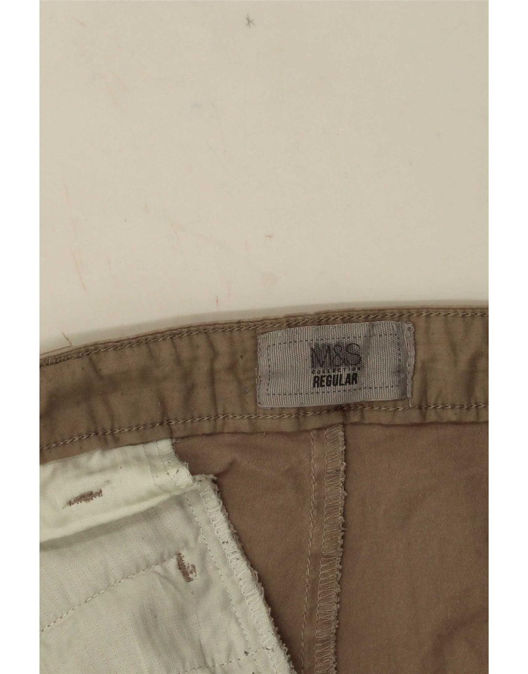 Pantaloni scurți chino obișnuiți pentru bărbați Marks & Spencer W34 Large Beige