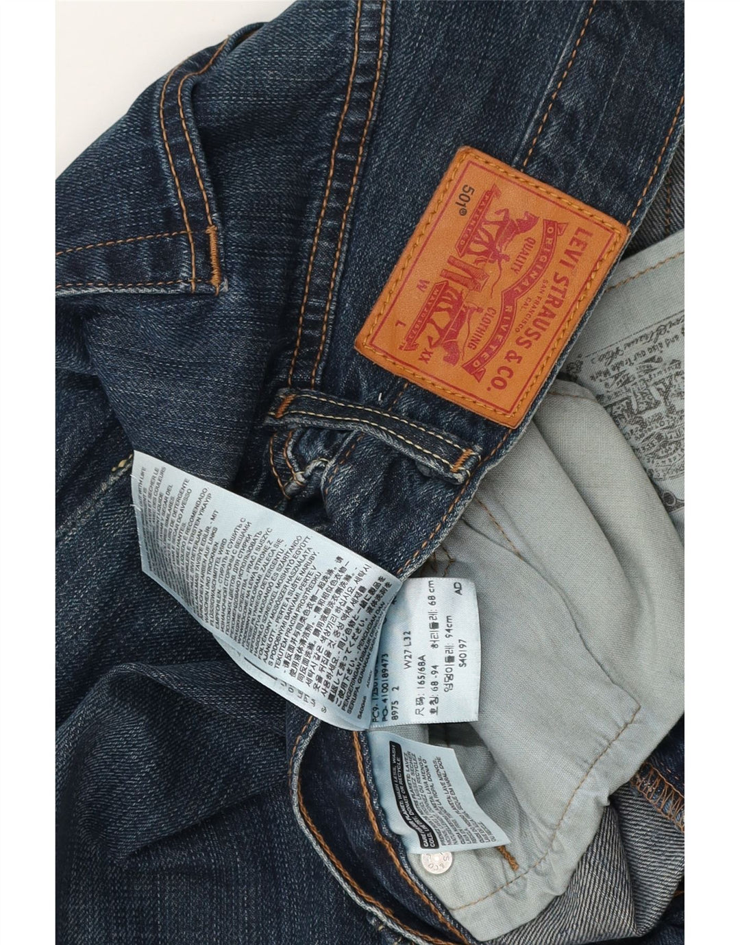 Blugi drepti 501 pentru femei LEVI'S L27 L32 Bumbac albastru