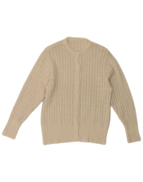 Pulover cardigan vintage pentru femei UK 10 Small White