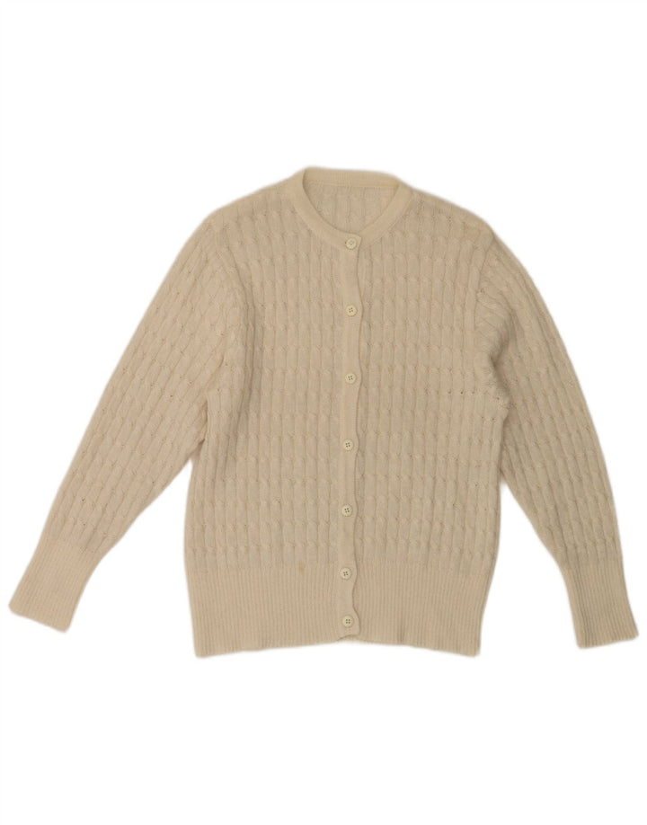 Pulover cardigan vintage pentru femei UK 10 Small White