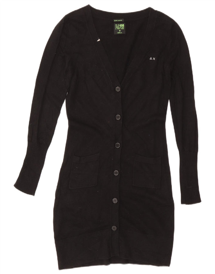 Pulover cardigan cu paragate Sun68 pentru femei UK 12 bumbac mediu negru