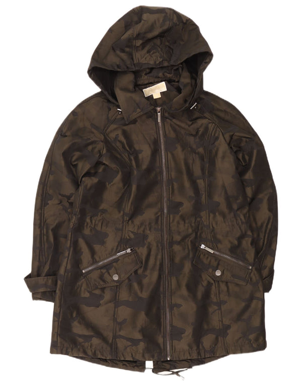 Jachetă parka cu glugă Michael Kors pentru femei UK 18 XL Poliester camuflaj kaki