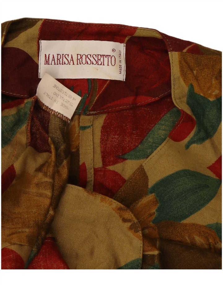 Jachetă vintage cu mânecă scurtă pentru femei UK 12 Medium Multicolor Tropic