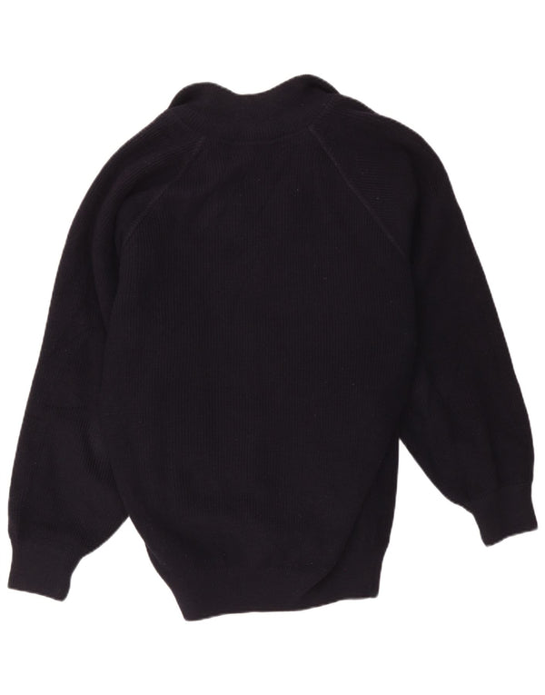 Jachetă Bomber Vintage pentru bărbați din tricot UK 40 mare, lână neagră