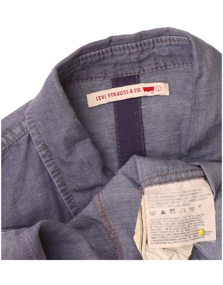 Cămașă cu mânecă scurtă Levi's pentru femei UK 14, mare, albastru, bumbac