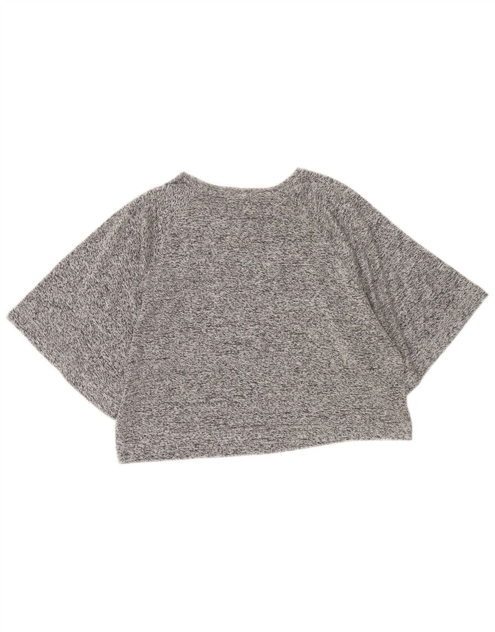 Tricou Crop pentru femei Zara UK 14 Medium Gri Pete