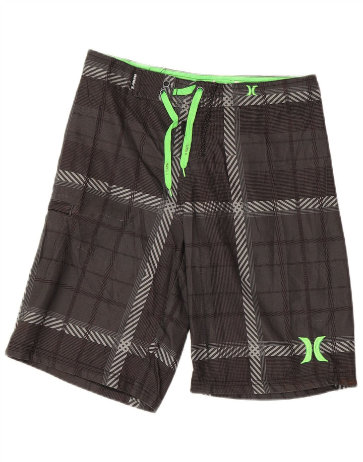 HURLEY Pantaloni scurți de înot pentru femei UK 12 Medium Gri din poliester