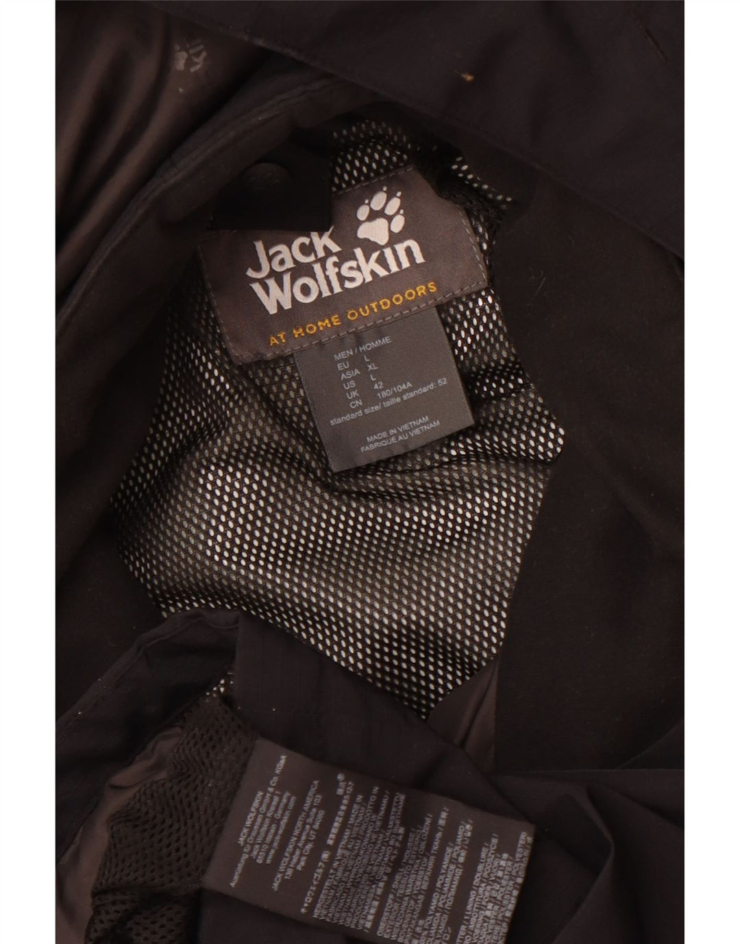 JACK WOLFSKIN Jachetă de ploaie cu glugă pentru bărbați UK 42 Poliamidă neagră mare