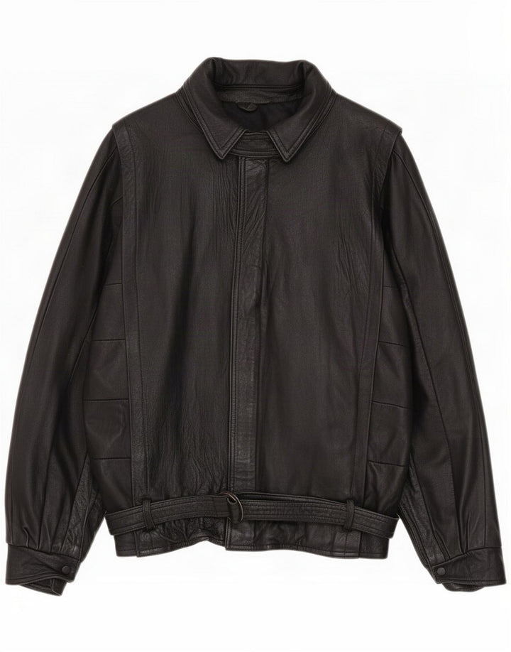 Jachetă de piele vintage pentru bărbați UK 40 Large Black