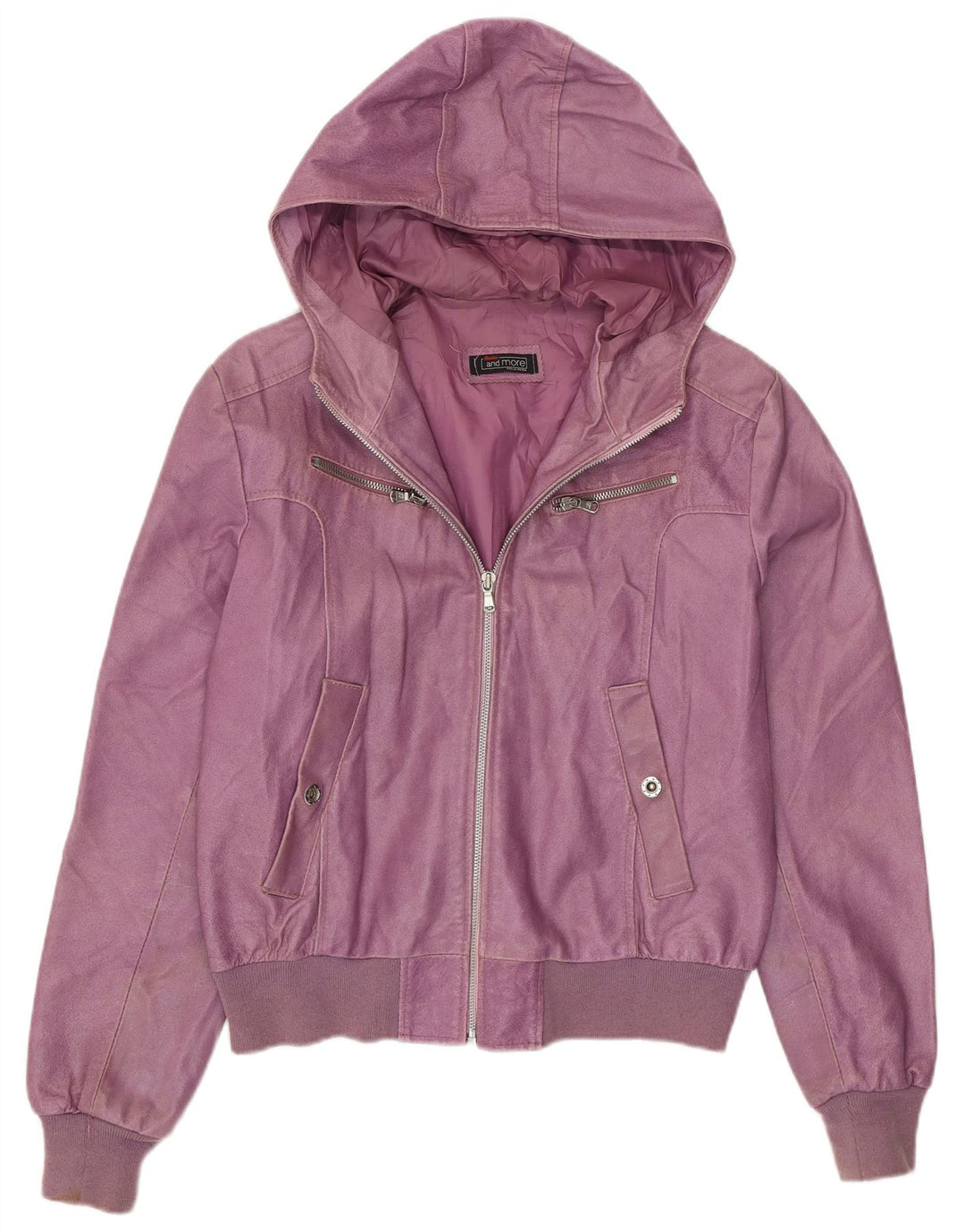 BATA AND MORE Jachetă cu glugă pentru femei UK 12 Medium Purple Leather