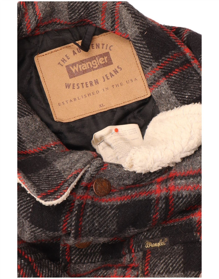 Bomber pentru bărbați Wrangler UK 42 XL Lână cu carouri gri