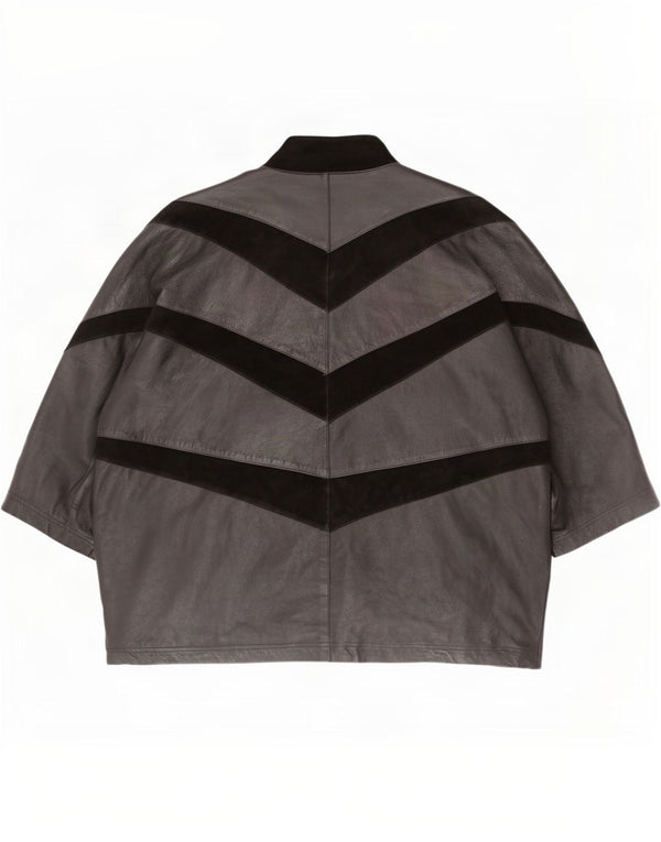Jachetă supradimensionată pentru femei Vintage cu mâneci 3/4 IT 56 4XL Negru Colorblock