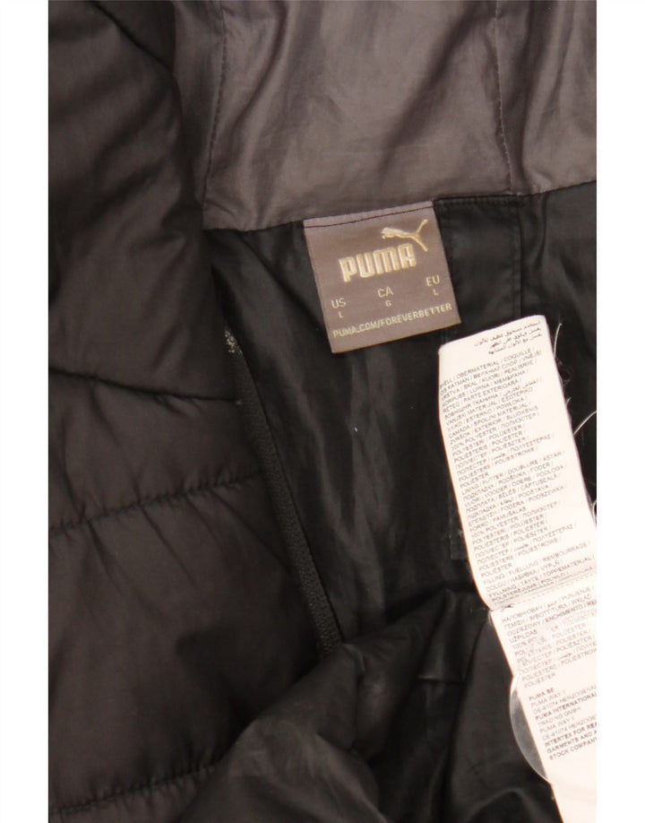 Jachetă căptușită cu glugă Puma pentru bărbați UK 40 Poliester negru mare