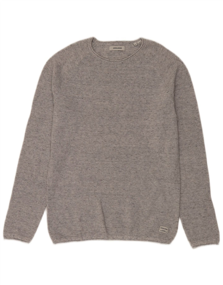 Pulover Jack & Jones pentru bărbați, cu gât roșu, mic, gri pete