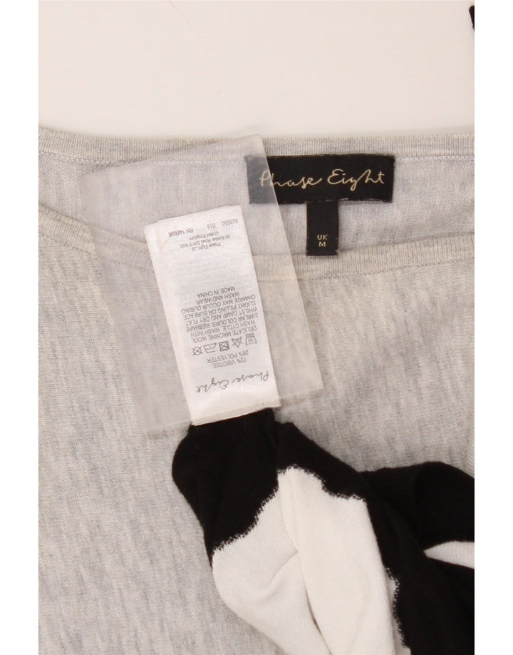 PHASE EIGHT Pulover supradimensionat pentru femei cu gât de barcă UK 14 Medium Gri