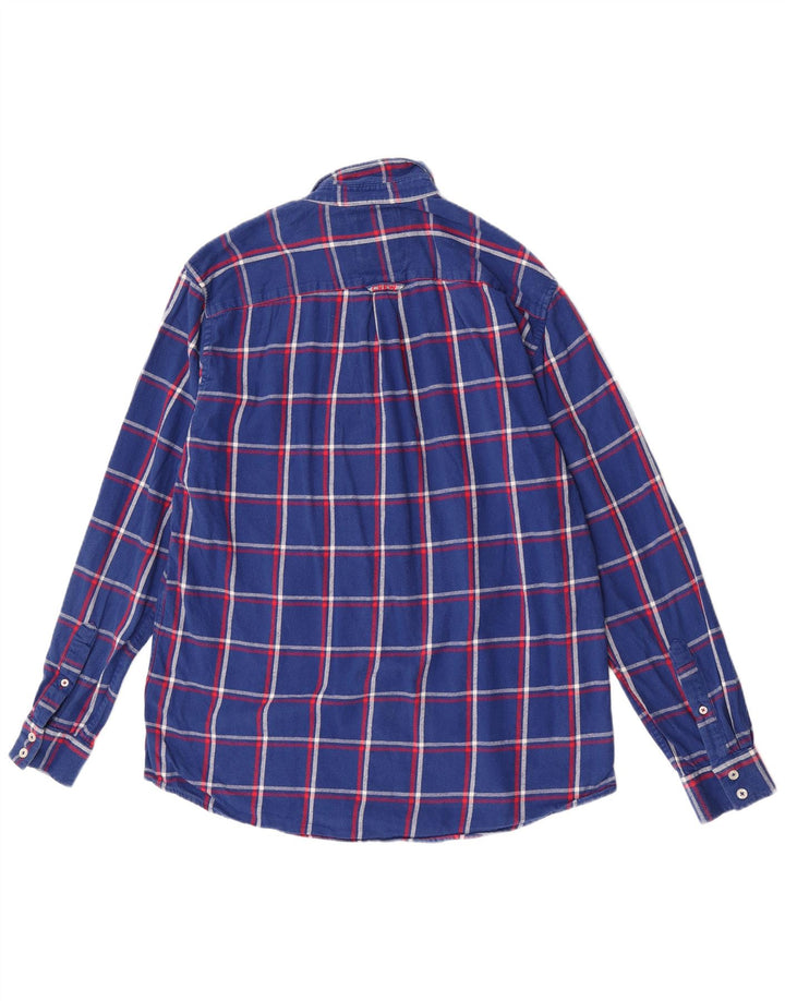 Crew Clothing Cămașă de flanel pentru bărbați, mare, albastru, din bumbac