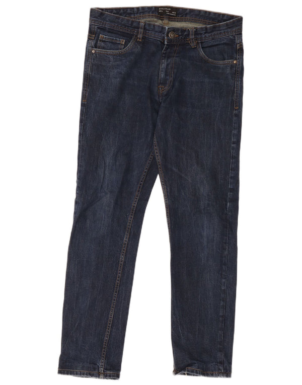 Blugi slim pentru bărbați Zara EU 40 Medium L32 L29 Bumbac bleumarin