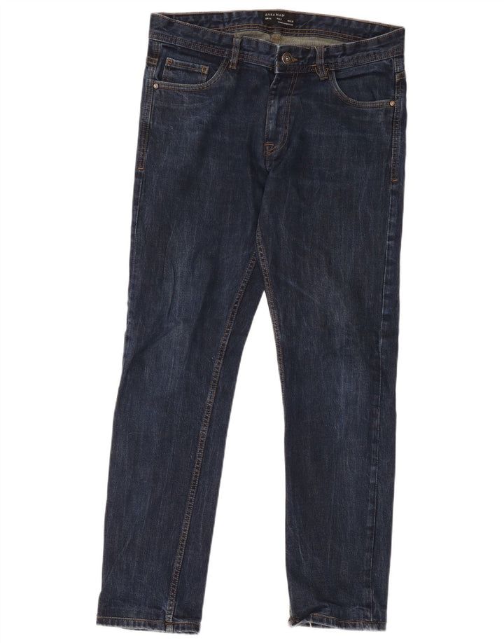 Blugi slim pentru bărbați Zara EU 40 Medium L32 L29 Bumbac bleumarin