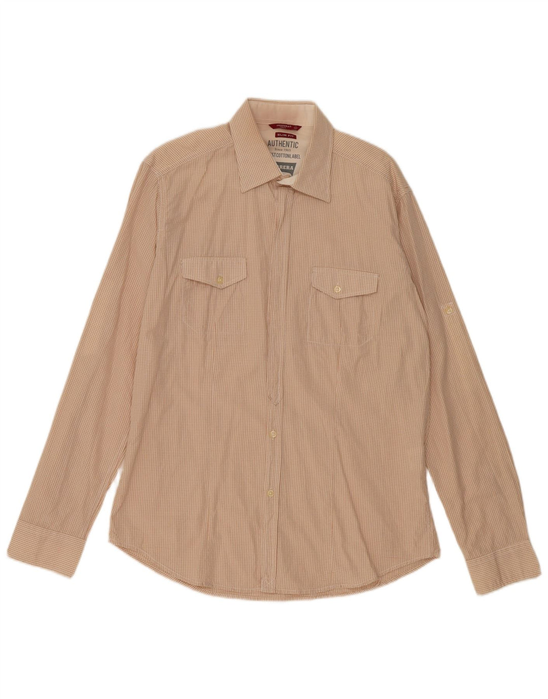 Cămașă pentru bărbați Carrera Slim Fit, mare, bej, din bumbac