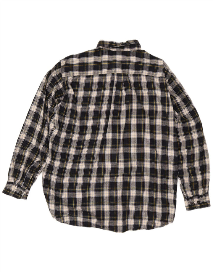 Cămașă de flanel pentru bărbați L.L.BEAN, din bumbac cu carouri, albastru bleumarin