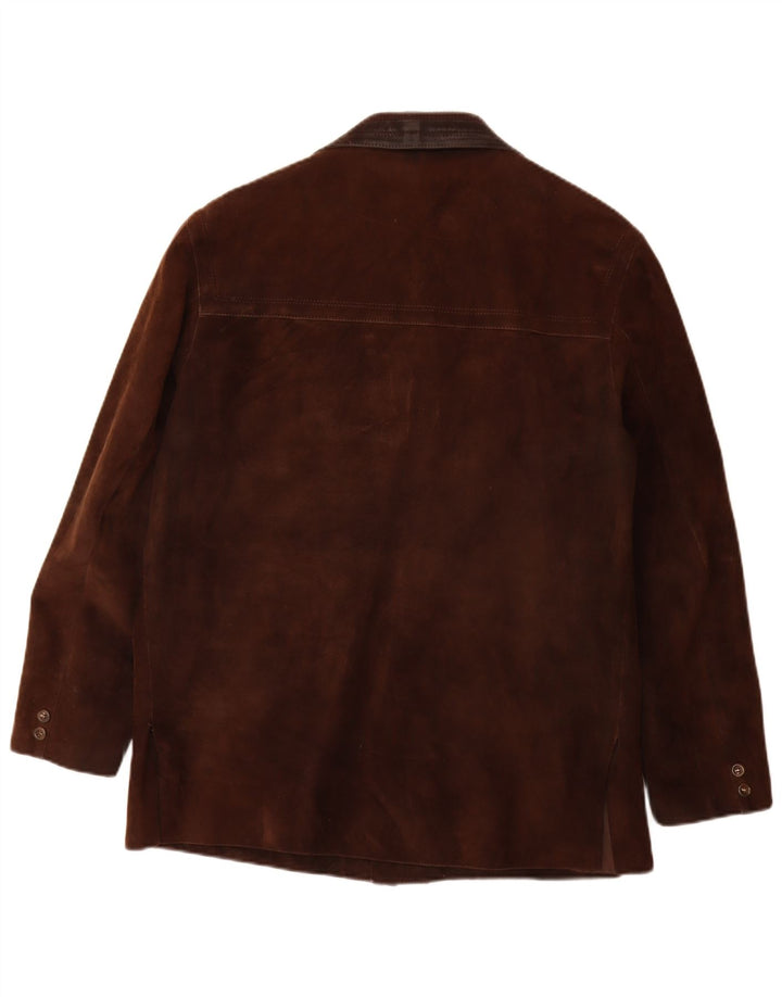 Jachetă vintage pentru bărbați din piele intoarsa UK 40 mare maro