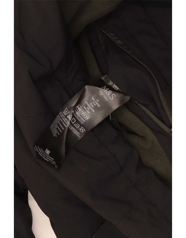 Jachetă pentru vânt cu glugă pentru bărbați Marks & Spencer UK 44 2XL Poliester negru