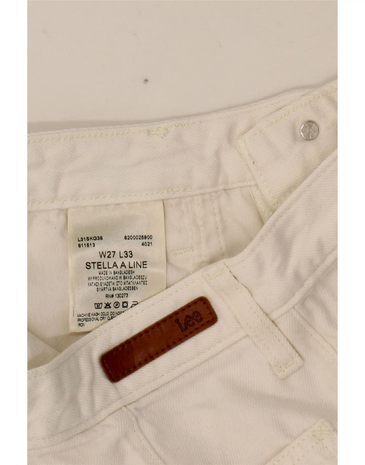 Blugi LEE Stella pentru femei cu picioare largi W27 L27 bumbac alb
